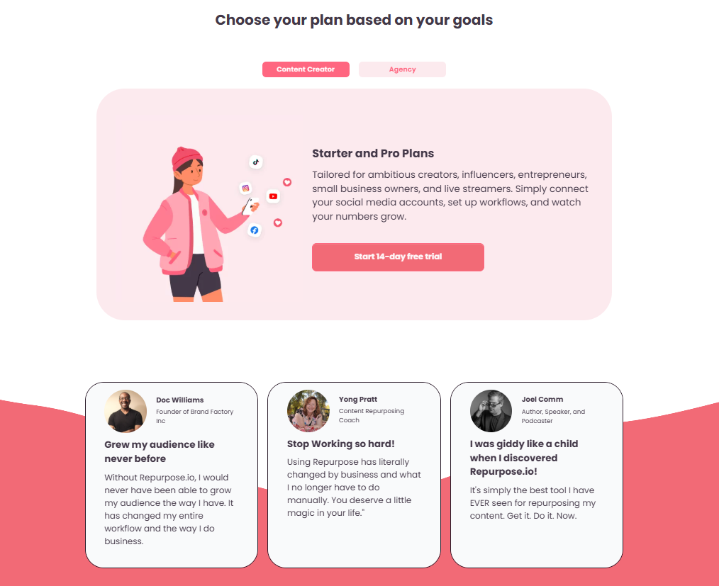 Comparison chart of Repurpose.io subscription cost versus hiring a virtual assistant